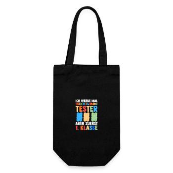 Daycare Leavers First Grade School Enrollment Schoolchild - Gift Bag for Bottles - black - Front