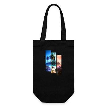 Motif de plage 3 couleurs avec lettrage de plage - Sac à bouteille - noir - Devant