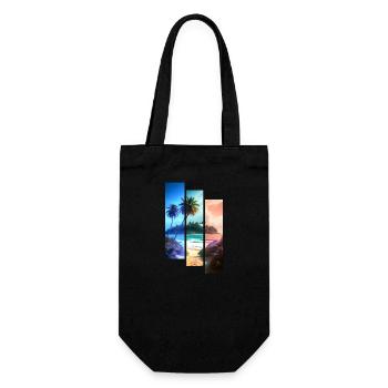 BEACH stripes in 3 colours - Gift Bag for Bottles - black - Front