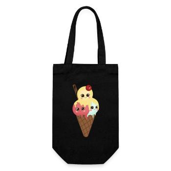 Drôles de boules de glace dans un cornet - Sac à bouteille - noir - Devant