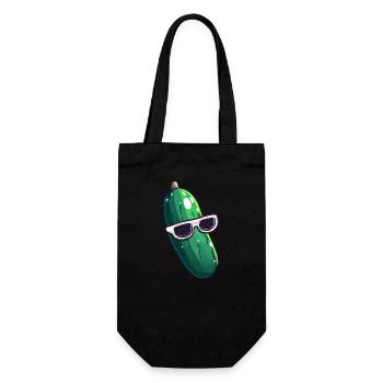 Cool cucumber with sunglasses - Gift Bag for Bottles - black - Front