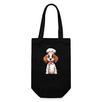 Süßer Beagle Koch Comic Design - Geschenkbeutel für Flaschen - Schwarz - Vorne