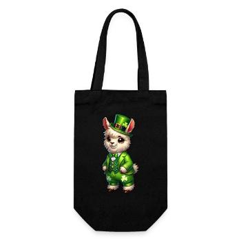 Sweet Llama St. Patrick's Day Cartoon - Gift Bag for Bottles - black - Front