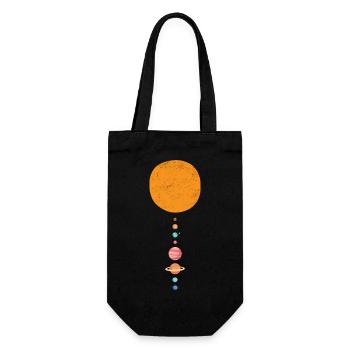 Solar System and Planets: Astronomy Gift - Gift Bag for Bottles - black - Front