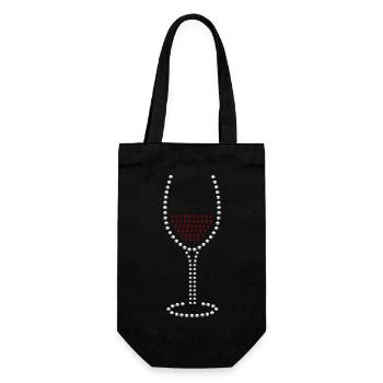 Demon Drink - Glas Wein - Geschenkbeutel für Flaschen - Schwarz - Vorne