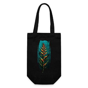 Tropische Pracht: Heliconia-Blume - Geschenkbeutel für Flaschen - Schwarz - Vorne