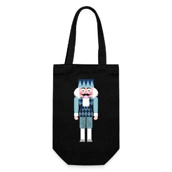Nutcracker Rhodes Rhombs Christmas Xmas Advent - Gift Bag for Bottles - black - Front