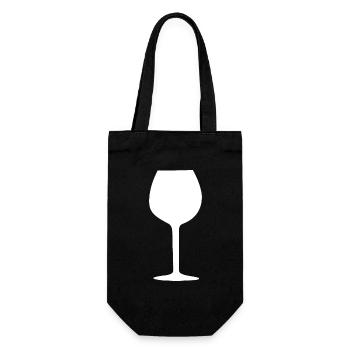 Wine Glass, Wine - Gift Bag for Bottles - black - Front