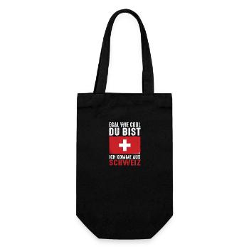 Schweizer Schweiz - Geschenkbeutel für Flaschen - Schwarz - Vorne