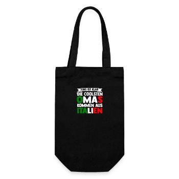Italia Italiener Oma Nonna Italienisch Italien - Geschenkbeutel für Flaschen - Schwarz - Vorne