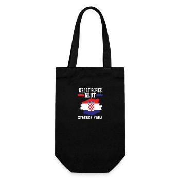 Kroate Kroatisch Kroatien - Geschenkbeutel für Flaschen - Schwarz - Vorne