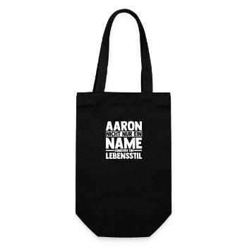 Vorname Aaron - Geschenkbeutel für Flaschen - Schwarz - Vorne