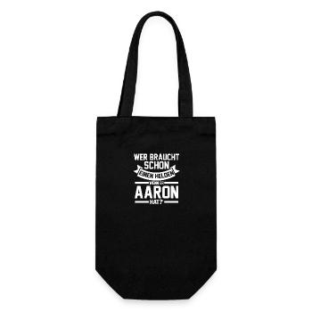 Vorname Aaron - Geschenkbeutel für Flaschen - Schwarz - Vorne