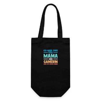 Mutter Gamerin Gamer Zocken Mama - Geschenkbeutel für Flaschen - Schwarz - Vorne