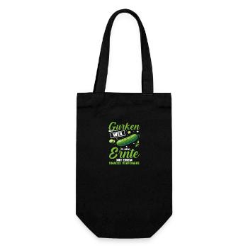 Gärtner Gurke Bauer Garten - Geschenkbeutel für Flaschen - Schwarz - Vorne