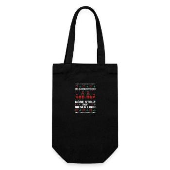 Weihnachtsmann Weihnachtsfest Ugly Christmas - Geschenkbeutel für Flaschen - Schwarz - Vorne