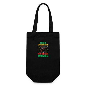 Santa Claus Fishing Christmas Party Christmas - Gift Bag for Bottles - black - Front