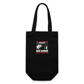 Santa Claus Fishing Christmas Party Christmas - Gift Bag for Bottles - black - Front