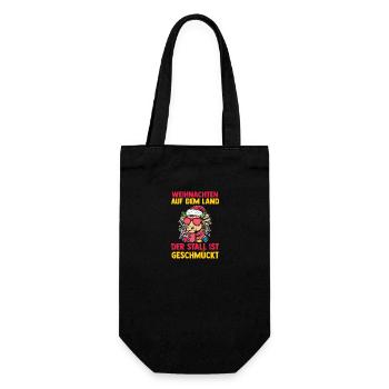 Santa Claus Tractor Christmas Party Farmer Construction - Gift Bag for Bottles - black - Front