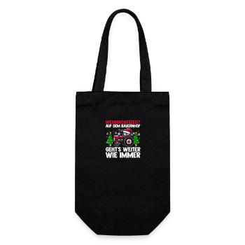 Santa Claus Tractor Christmas Party Farmer Construction - Gift Bag for Bottles - black - Front