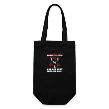 Santa Claus Tractor Christmas Party Farmer Landwi - Gift Bag for Bottles - black - Front