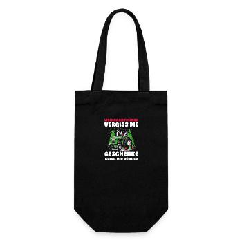 Weihnachtsmann Traktor Weihnachtsfest Bauer Landwi - Geschenkbeutel für Flaschen - Schwarz - Vorne
