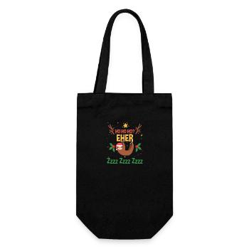 Weihnachtsmann Weihnachtsfest Faultier - Geschenkbeutel für Flaschen - Schwarz - Vorne