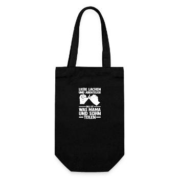 Mom and son - Gift Bag for Bottles - black - Front