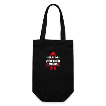 Weihnachtself Weihnachten Zocker Gamer Elf - Geschenkbeutel für Flaschen - Schwarz - Vorne