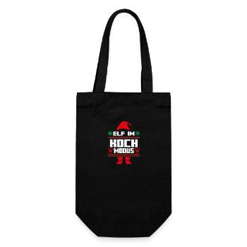 Weihnachtself Weihnachten Weihnachtsmann Koch Elf - Geschenkbeutel für Flaschen - Schwarz - Vorne
