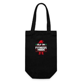 Weihnachtself Weihnachten Fitness Sport Elf - Geschenkbeutel für Flaschen - Schwarz - Vorne