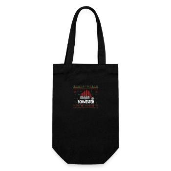 Weihnachten Weihnachtsmann Schwester - Geschenkbeutel für Flaschen - Schwarz - Vorne