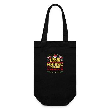 Weihnachtsmann Weihnachten Schule Lehrer - Geschenkbeutel für Flaschen - Schwarz - Vorne