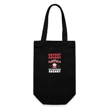 Weihnachtsmann Weihnachten Weihnachtsfest Plätzche - Geschenkbeutel für Flaschen - Schwarz - Vorne