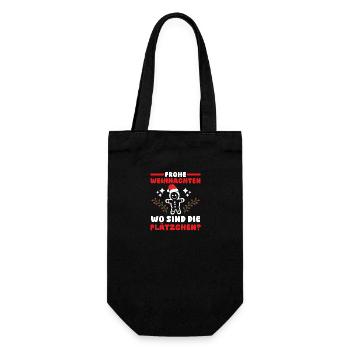 Weihnachtsmann Weihnachten Weihnachtsfest Plätzche - Geschenkbeutel für Flaschen - Schwarz - Vorne