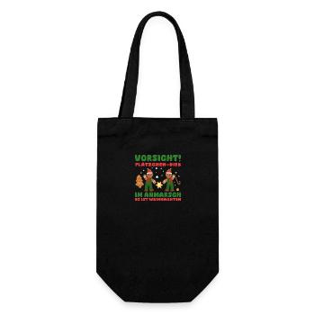 Weihnachtsmann Weihnachten Weihnachtsfest Plätzche - Geschenkbeutel für Flaschen - Schwarz - Vorne