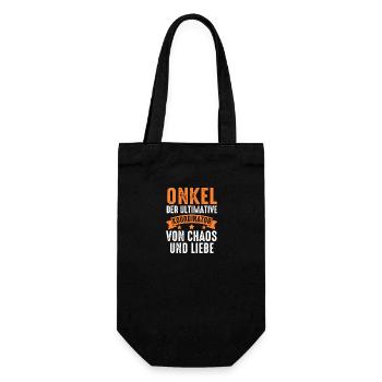 Onkel - Geschenkbeutel für Flaschen - Schwarz - Vorne