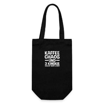 Mama Von 3 Kindern - Geschenkbeutel für Flaschen - Schwarz - Vorne