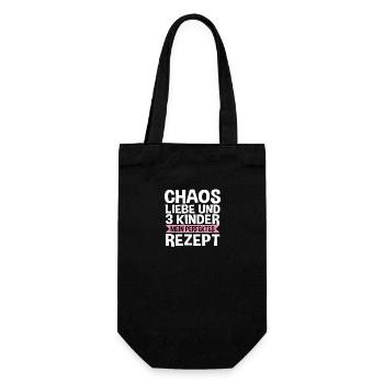 Mom of 3 children - Gift Bag for Bottles - black - Front