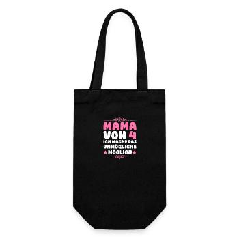 Mom of 4 children - Gift Bag for Bottles - black - Front