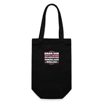 Mama Von Zwillingen - Geschenkbeutel für Flaschen - Schwarz - Vorne