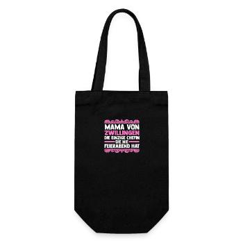 Mama Von Zwillingen - Geschenkbeutel für Flaschen - Schwarz - Vorne