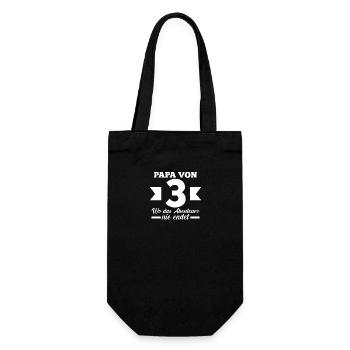 Dad of 3 children - Gift Bag for Bottles - black - Front