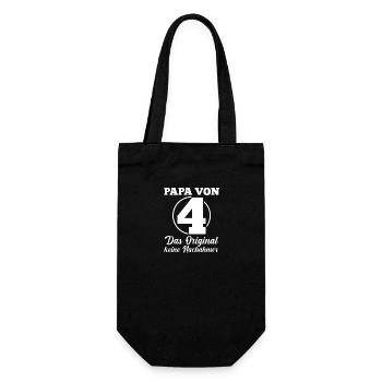 Dad of 4 children - Gift Bag for Bottles - black - Front