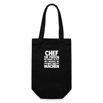 Teamleiter Chef Abschied - Geschenkbeutel für Flaschen - Schwarz - Vorne