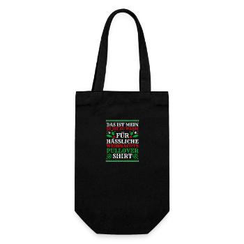 Weihnachtsmann Weihnachten Hässliche Weihnachten - Geschenkbeutel für Flaschen - Schwarz - Vorne