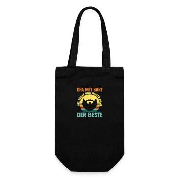 Papi avec une barbe - Sac à bouteille - noir - Devant