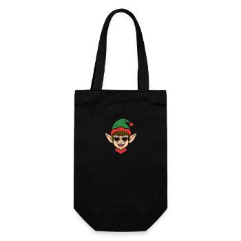 Santa Claus Christmas Elf Christmas Elf - Gift Bag for Bottles - black - Front