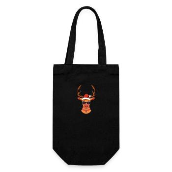 Santa Claus Christmas Reindeer - Gift Bag for Bottles - black - Front