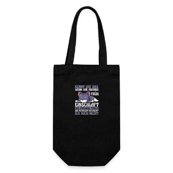 Lazy Late Riser Motivation Cat - Gift Bag for Bottles - black - Front